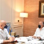 Landaluce mantiene un encuentro de trabajo con el director de la Revista Almoraima