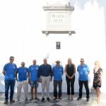Algeciras descubre la placa del kilómetro 0 de la Vía del Estrecho hacia Santiago de Compostela